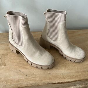 Steve Madden Cream Ankle Boots